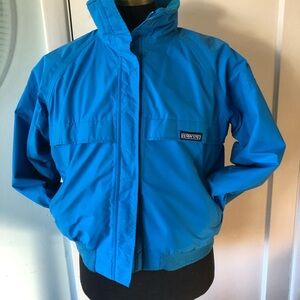 Vintage Lands End Jacket L women’s Aqua blue Ultrex Waterproof USA Fleece Lined